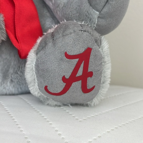 ALABAMA Gray Elephant Plush with Red Bow - Picture 2 of 4